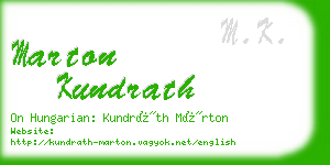 marton kundrath business card